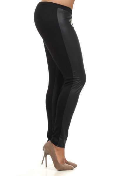 Leather Panel Leggings