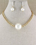 Huge Pearl & Gold Statement Necklace